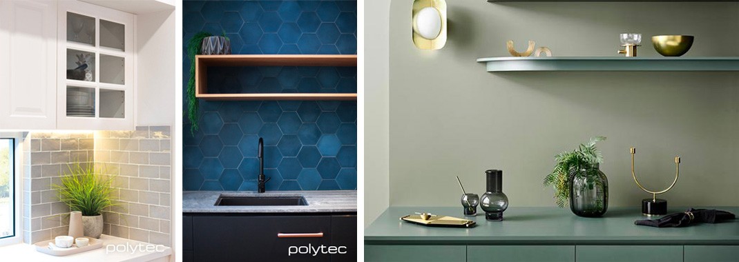 2020 colour palette board showing trending kitchen colours and textures