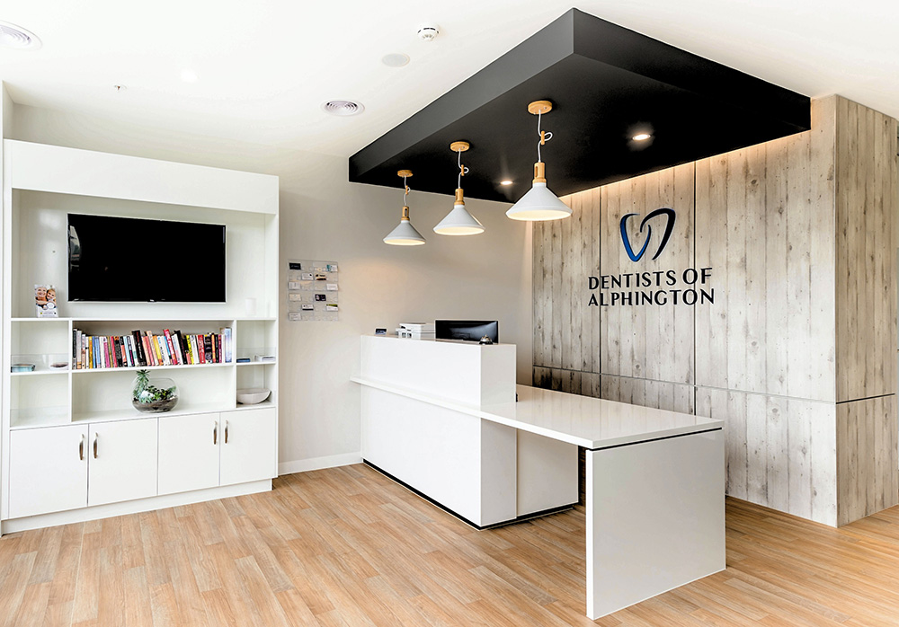 Custom reception joinery for Alphington Dental clinic