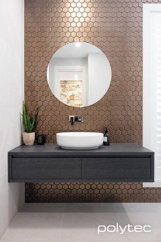 Portrait bathroom vanity with minimalist styling